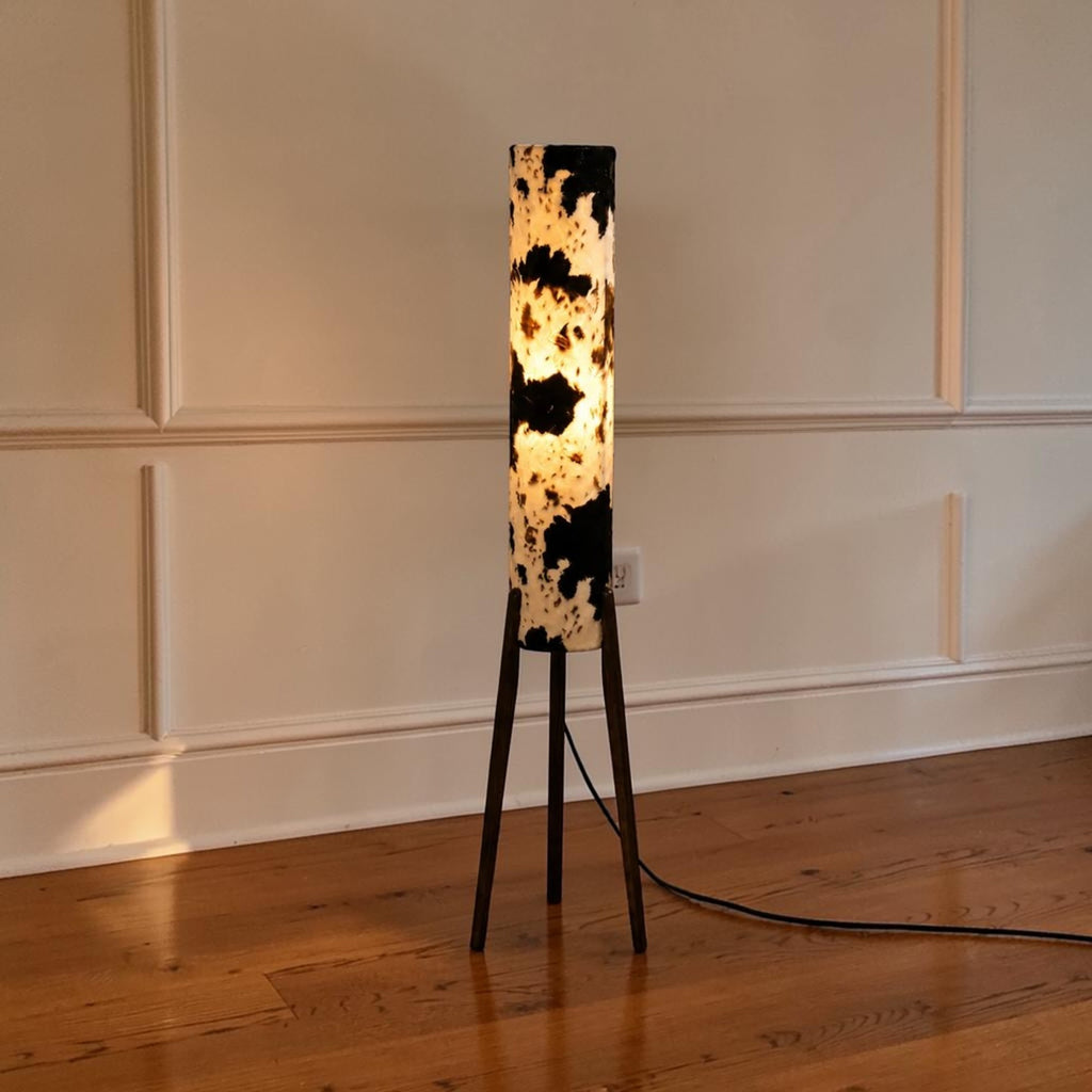 Mid-Century Modern Cow Print Floor Lamp