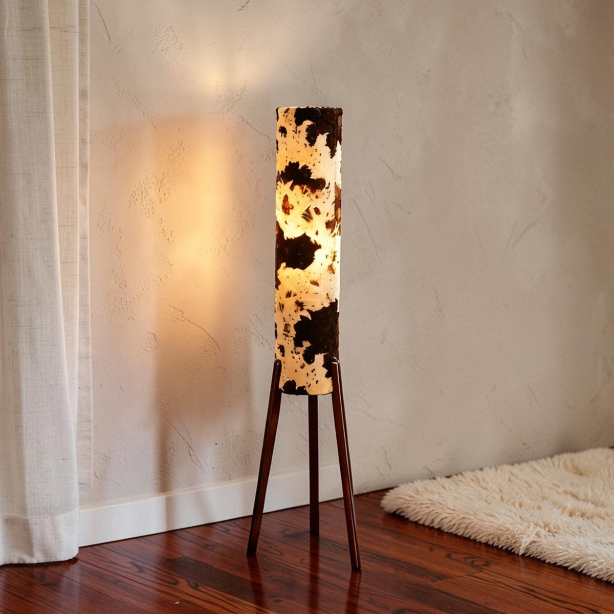 Mid-Century Modern Cow Print Floor Lamp
