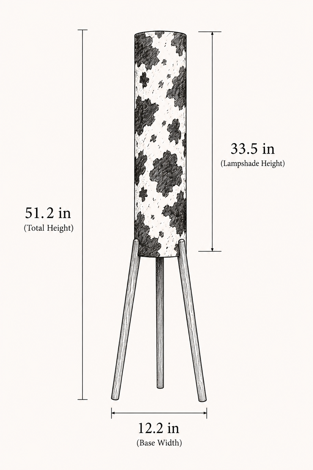 Mid-Century Modern Cow Print Floor Lamp